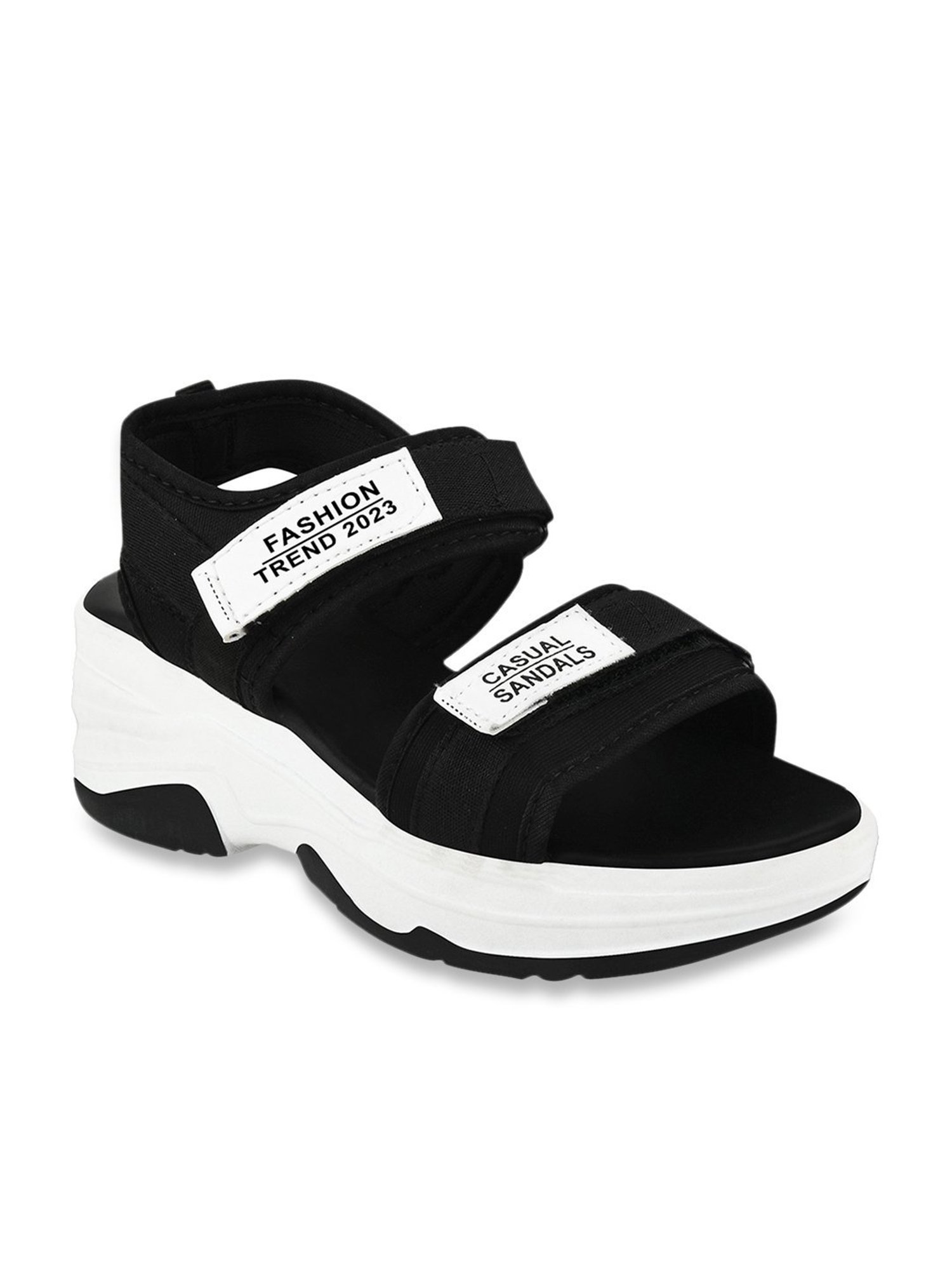 Shoetopia Women's Black Floater Wedges