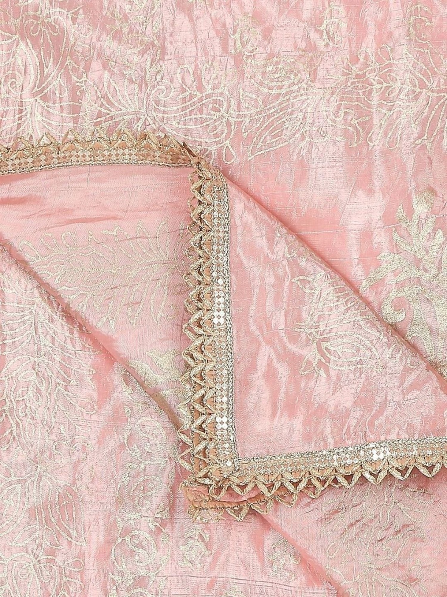 Dupatta Bazaar Peach Zari Work Dupatta