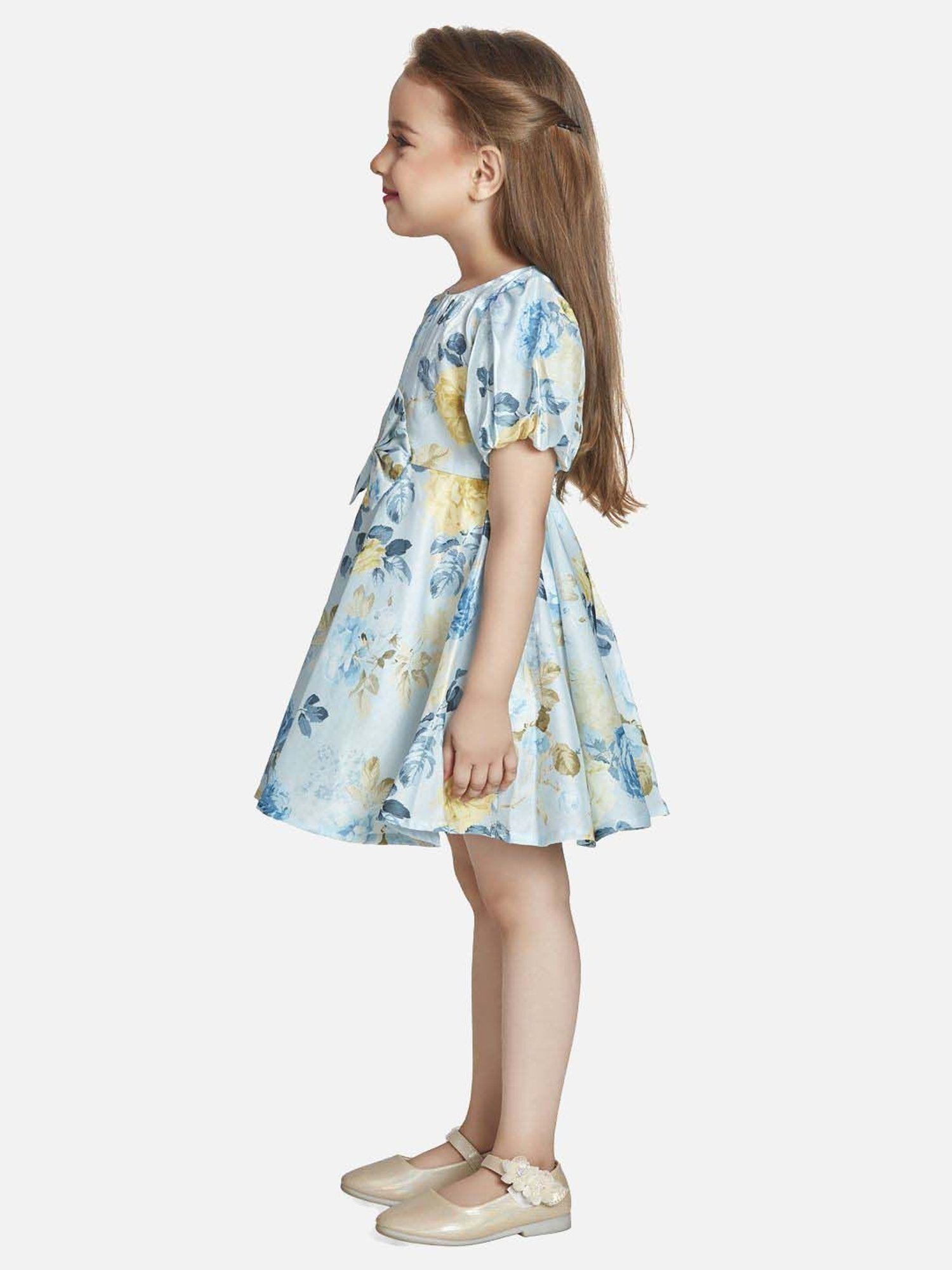 Peppermint Girls Blue Floral Dress