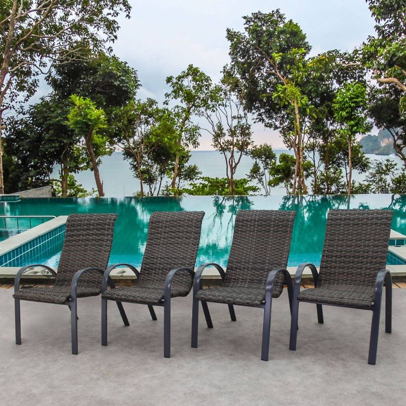 Santa Fe 4pc Wicker Chairs - Silver - Courtyard Casual