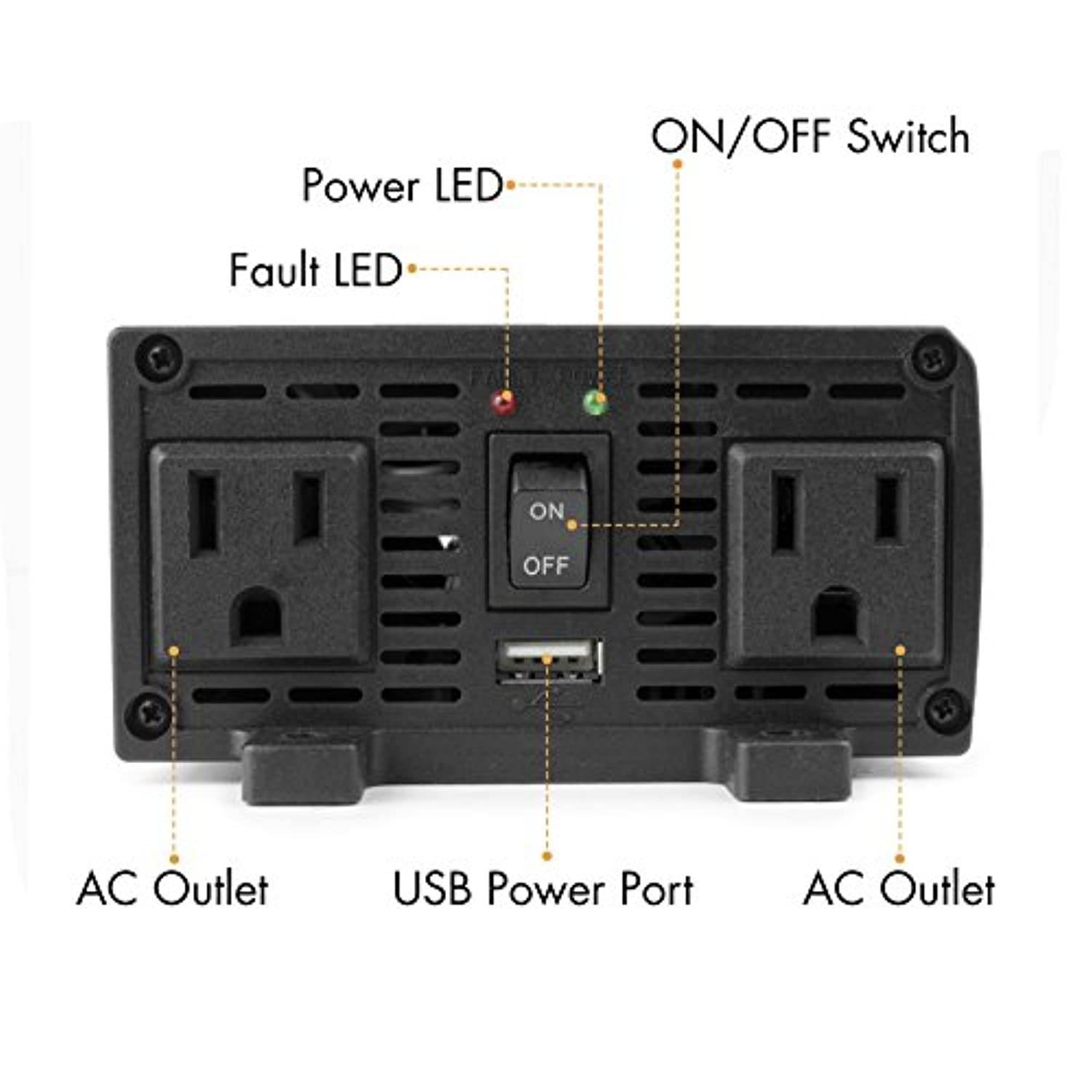 Wagan EL2610 Gray 400W Pro Pure Sine Wave Power Inverter (EL2610)