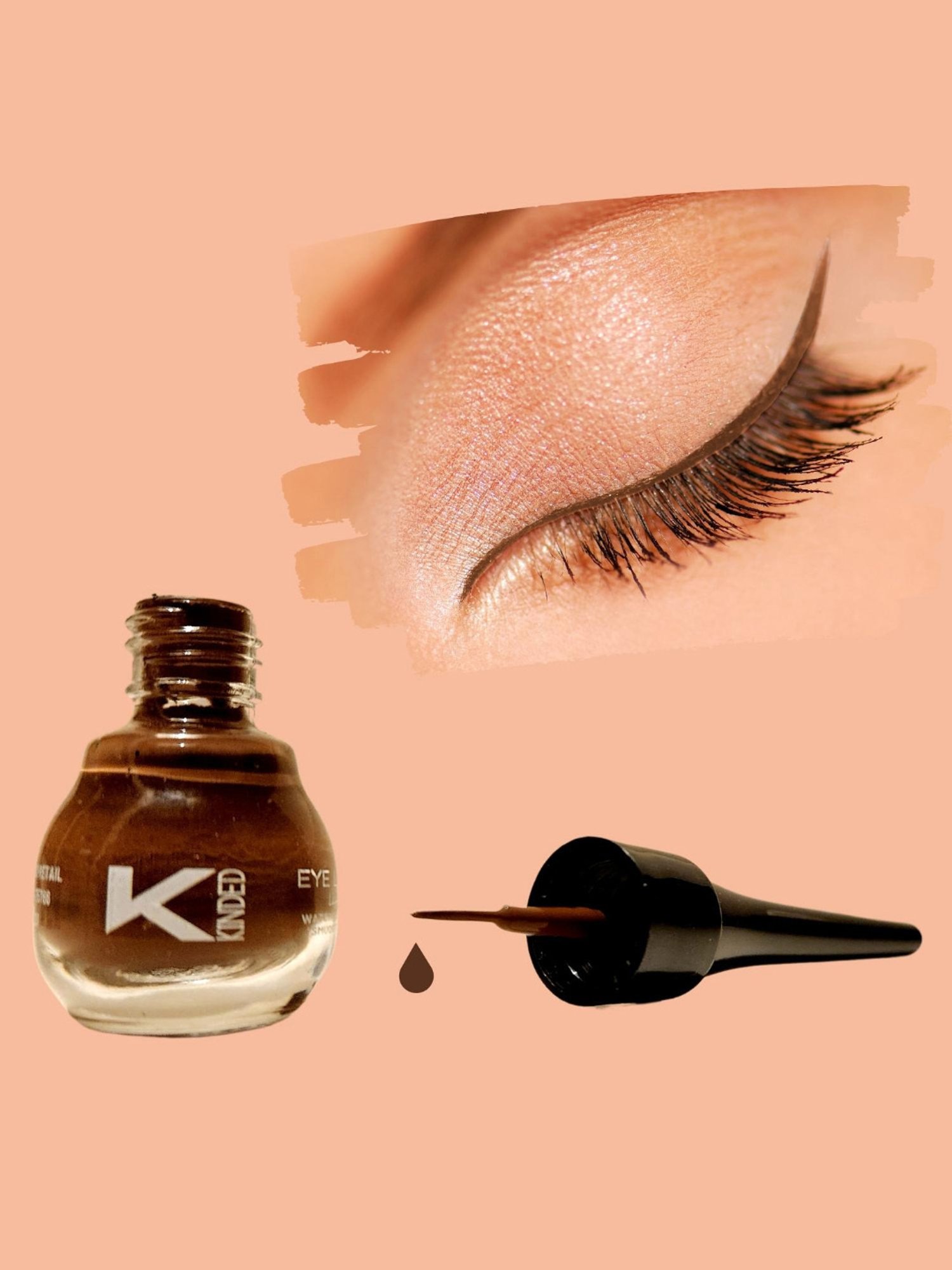 KINDED Liquid Eye Liner Midnight Black, Chocolate Brown & Camel Brown Combo