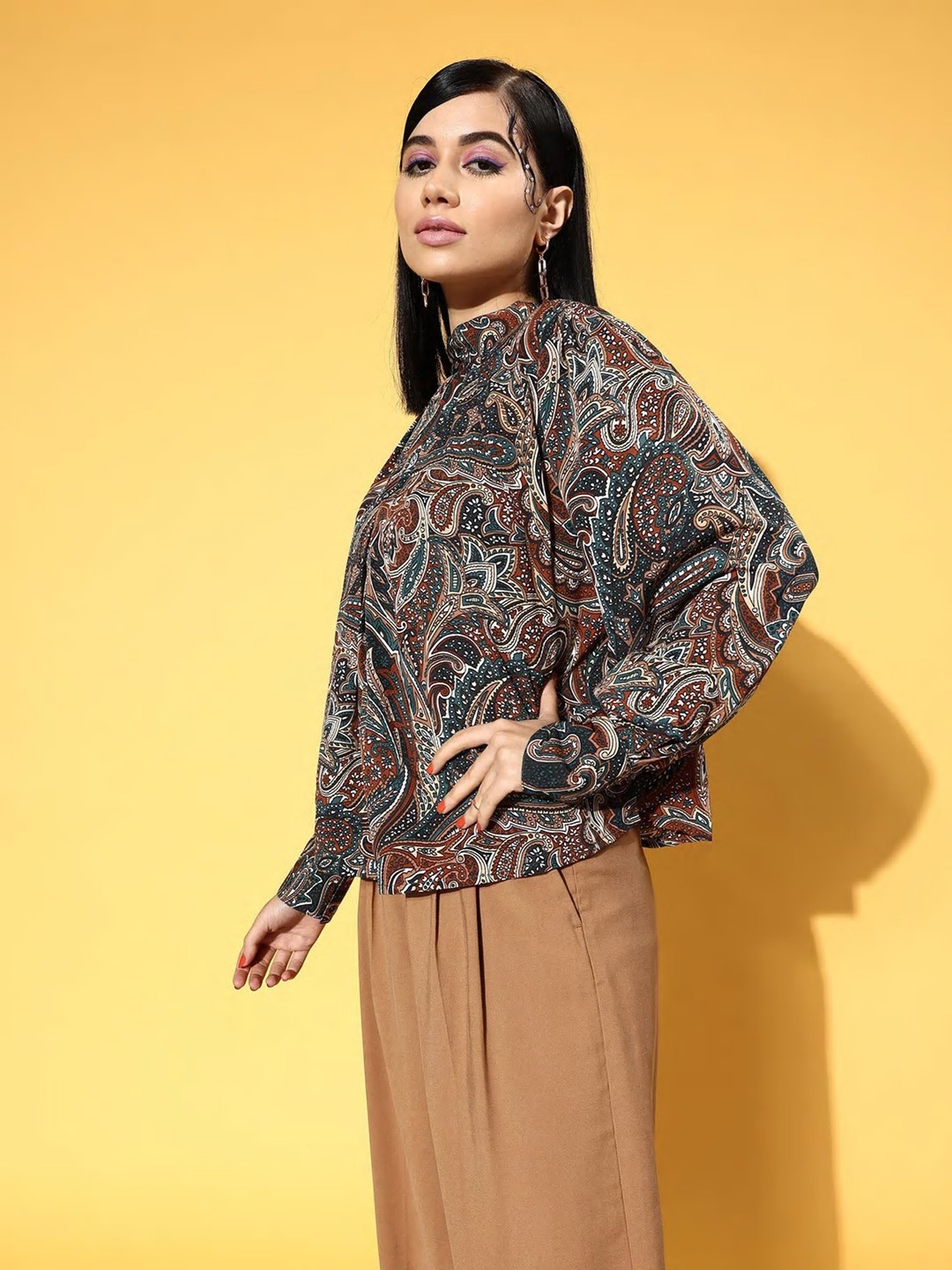 Melon by PlusS Black Printed Round Neck Top