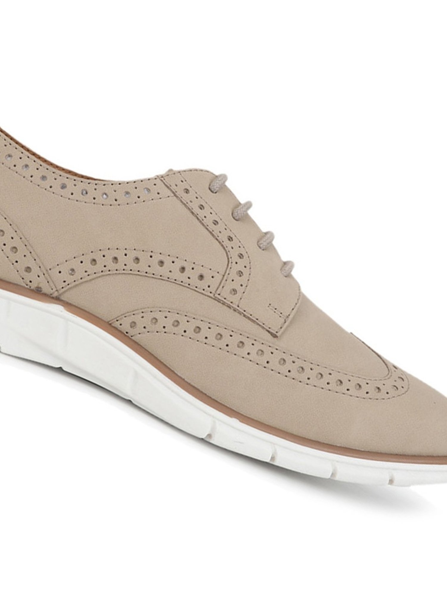 Yoho Men's Beige Brogue Shoes