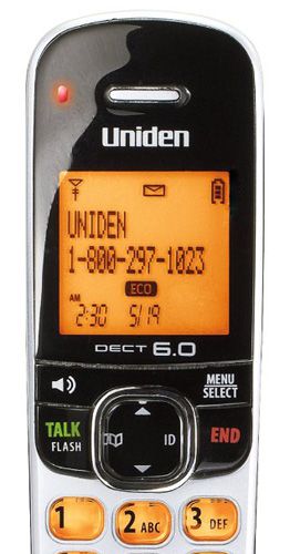 Uniden D1760-3-R Cordless Phone w/Orange Backlit Display & 2 Extra Handsets