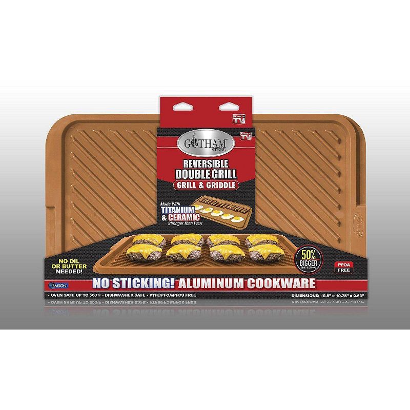 Gotham Steel Ti-cerama Rectangular Double Grill