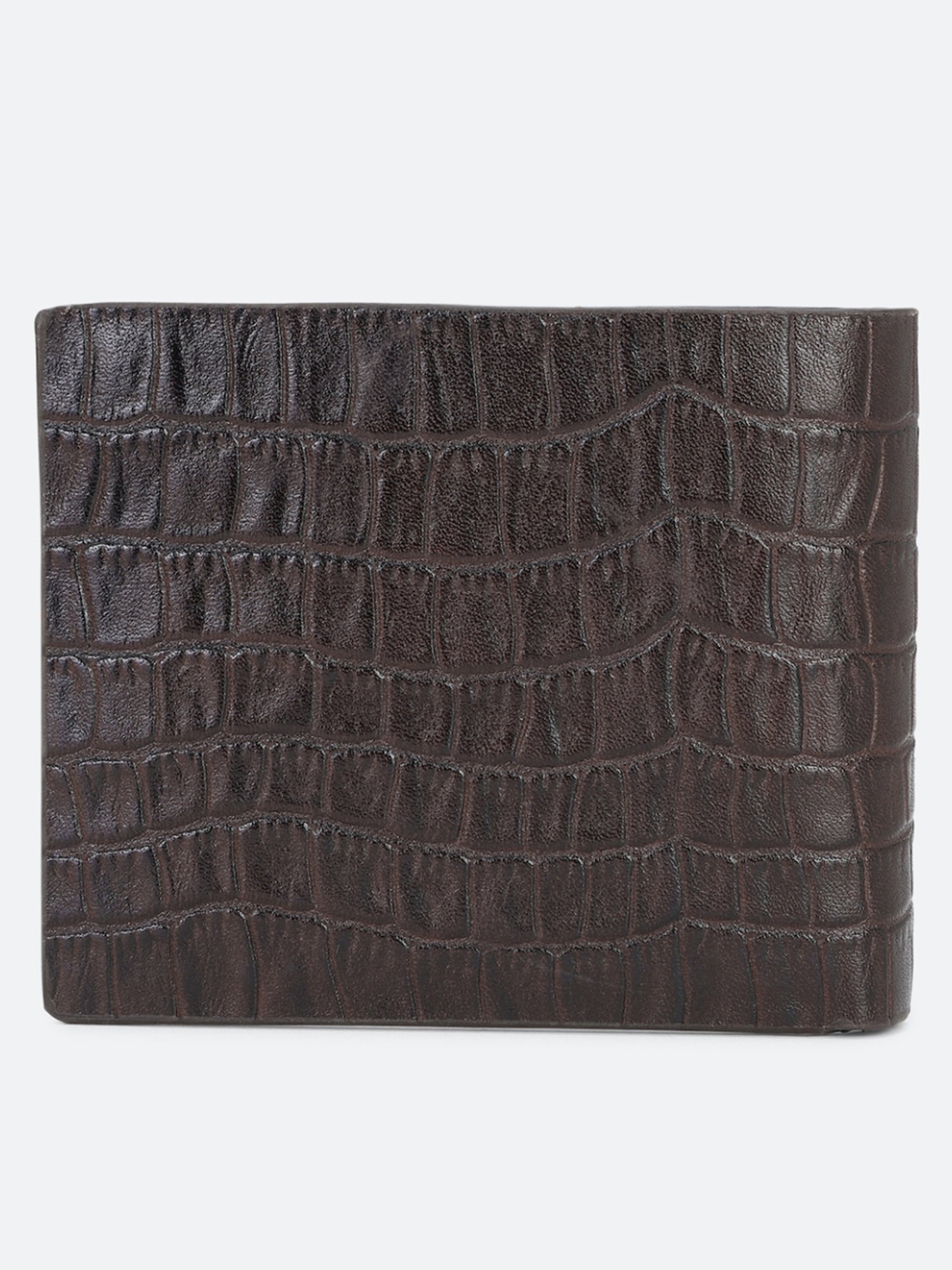 Louis Philippe Brown Leather Textured Bi-Fold Wallet