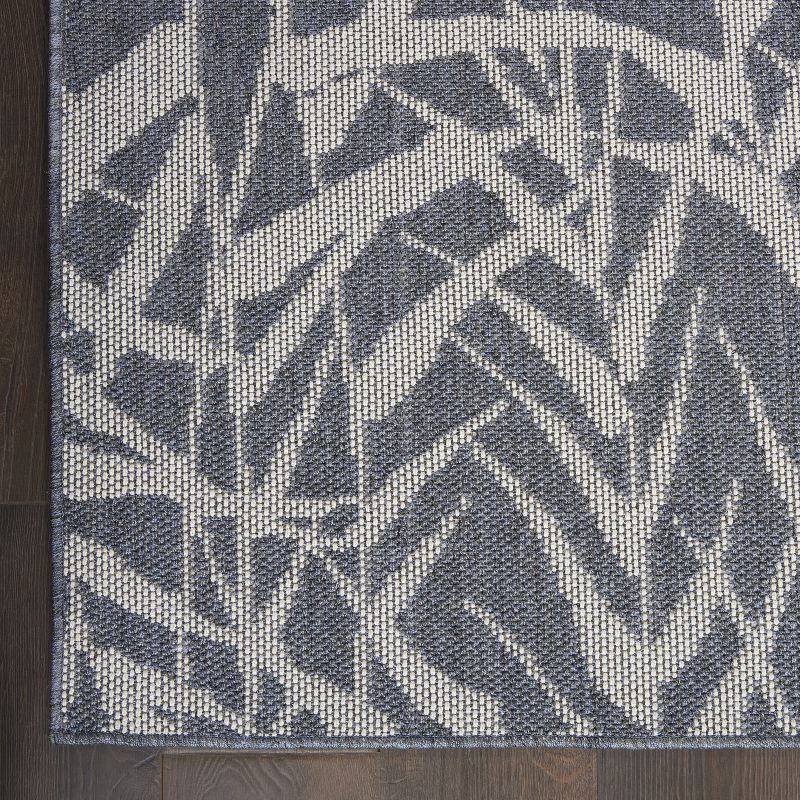 5'3"x7'3" Rectangle Indoor and Outdoor Leaf Area Rug Beige - Nourison