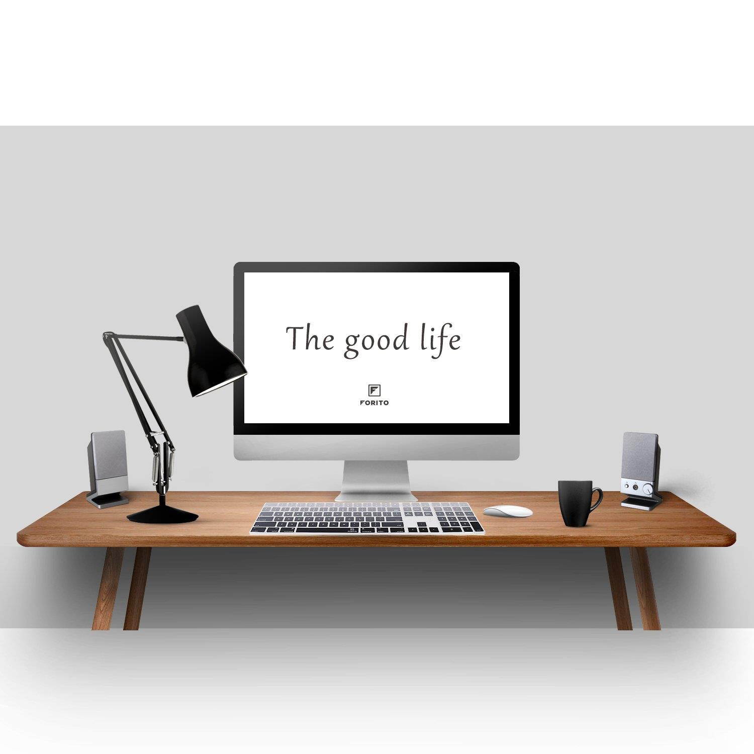 Keyboard Cover Skin Compatible for 2017 Released Apple Magic Keyboard with Numeric Keypad US Layout MQ052LL/A and A1843 (Ombre Gray)