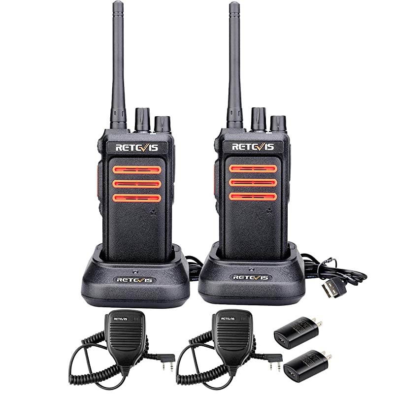 RT76 2 Way Radio GMRS Long Range 30 Channels High Power Clear Sound Outdoor Rugged Walkie Talkies with Speaker MicBlack2 Pack