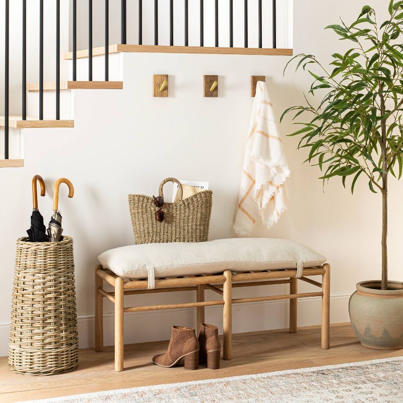 16" x 6" x 13" Tapered Oval Seagrass Braided Basket Natural - Threshold™ designed with Studio McGee