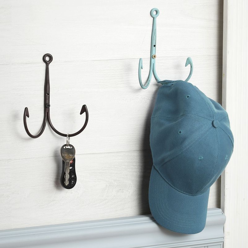 Lakeside Lakeside Living Fishing-Style Hooks for Wall Mounting and Hanging - Set of 2