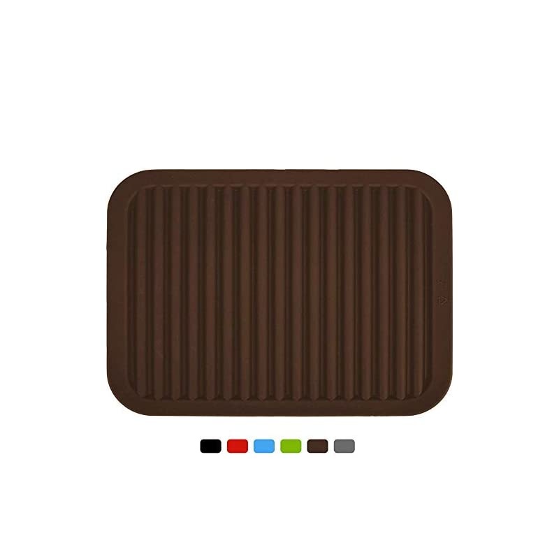 x 12" Silicone Pot Holder, Trivet Mat, Baking Gadget Kitchen Table Mat, Silicone Drying Mat, Draining Board - Waterproof, Heat Insulation, Non-Slip, Trivet, Tableware Pad Coasters, Durable, Brown