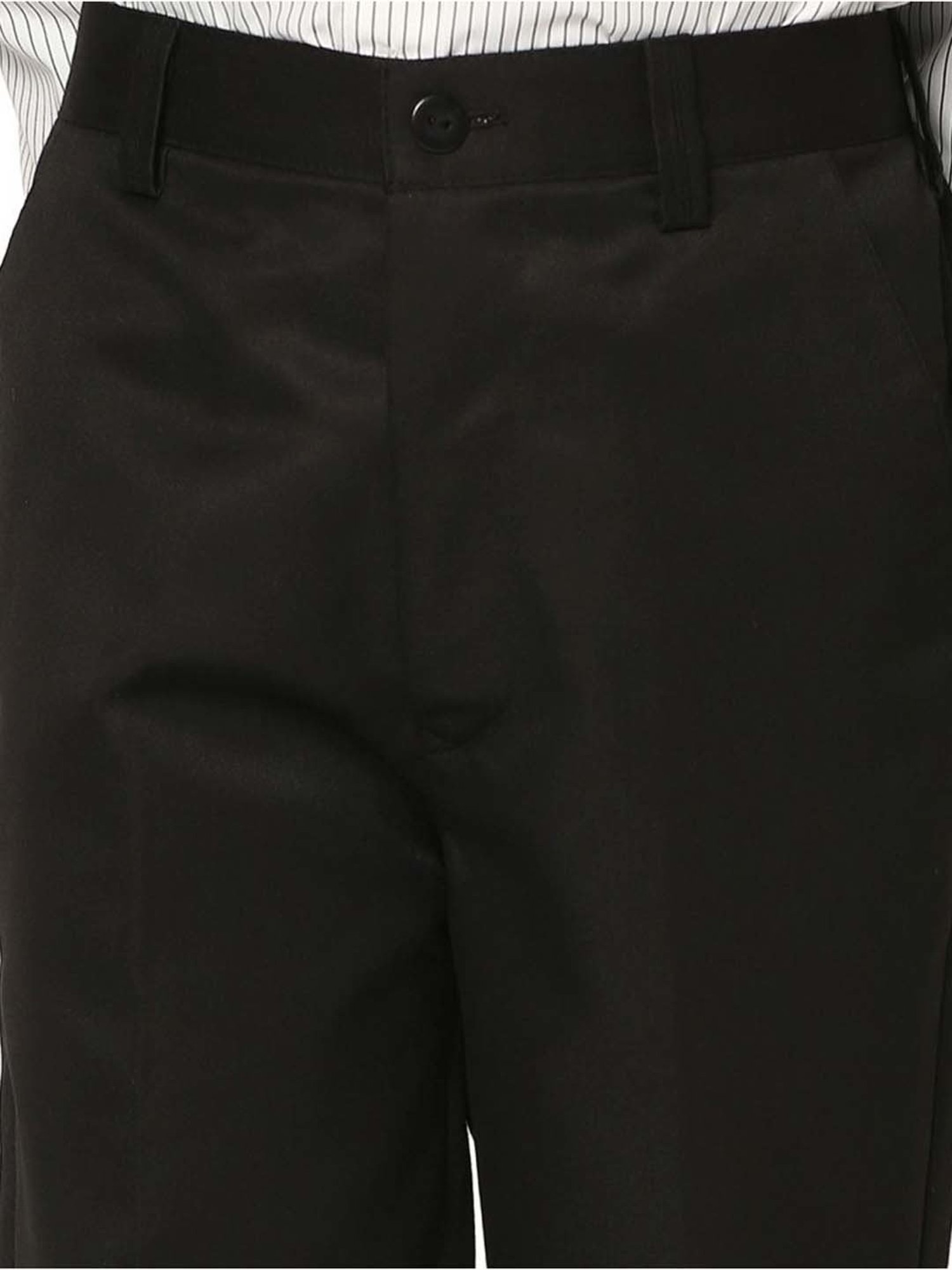 TAHVO Boys Black Slim Fit Trousers