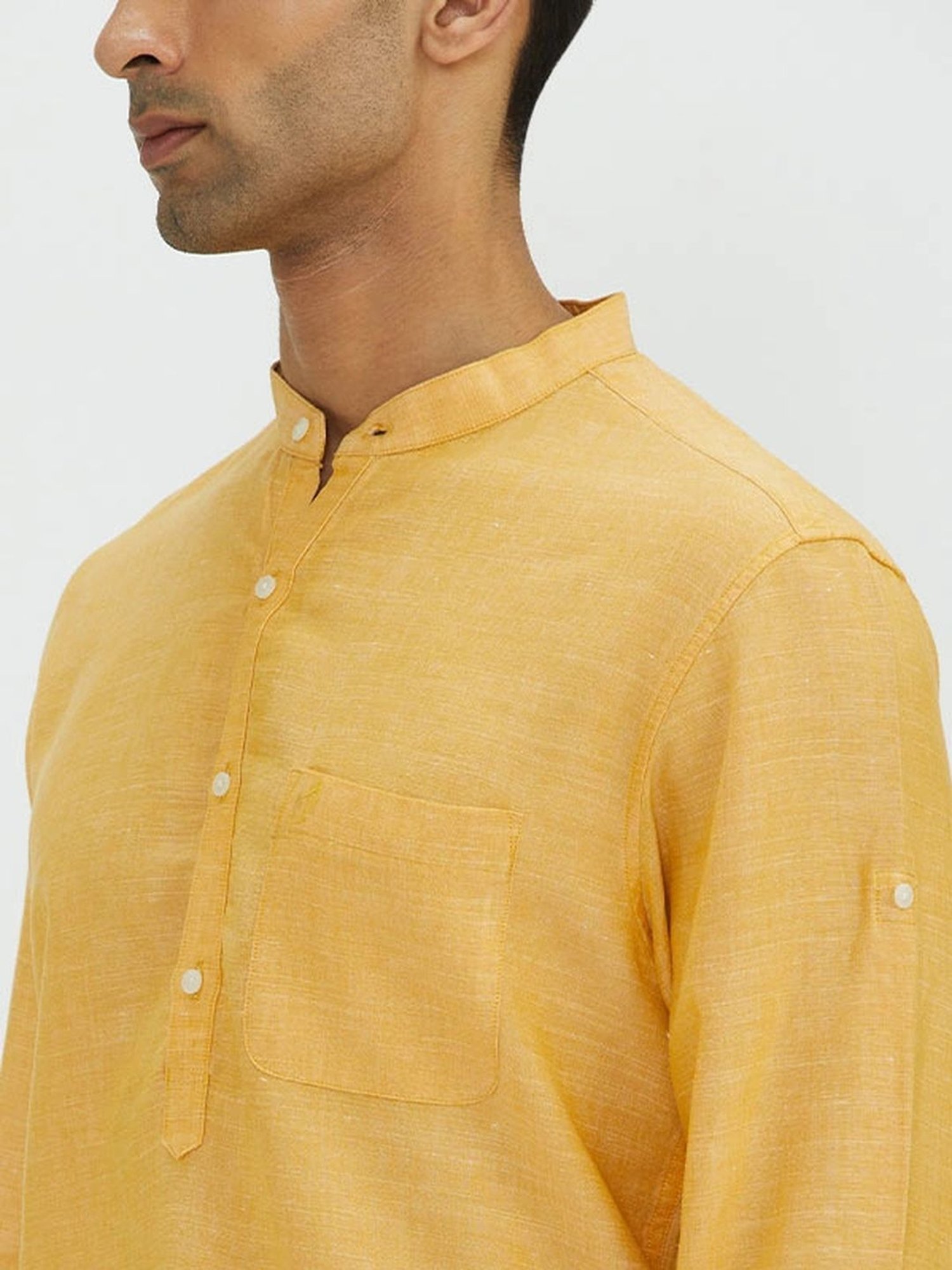 Indian Terrain Ochre Slim Fit Short Kurta