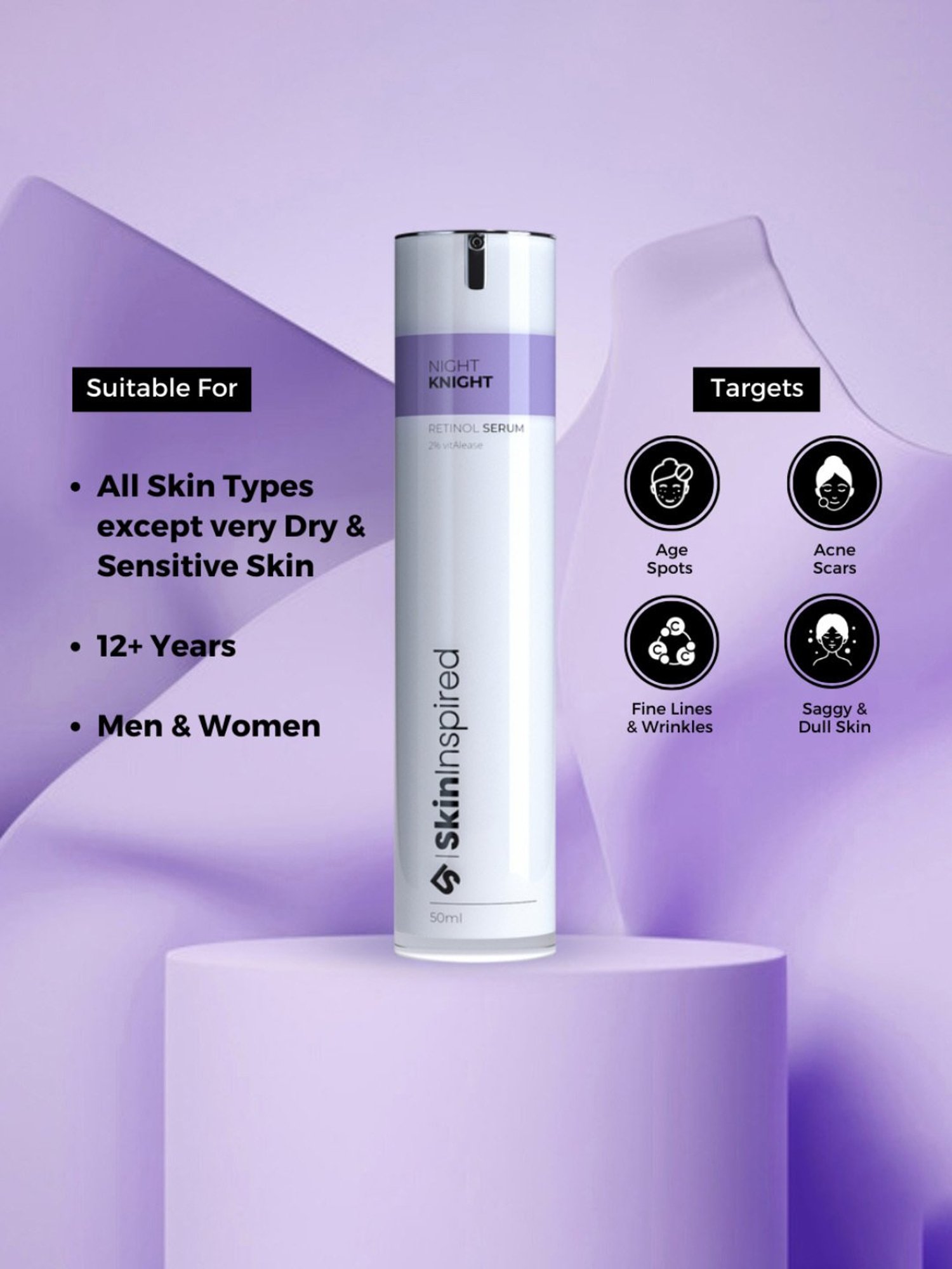 SkinInspired Night Knight Retinol Face Serum - 50 ml