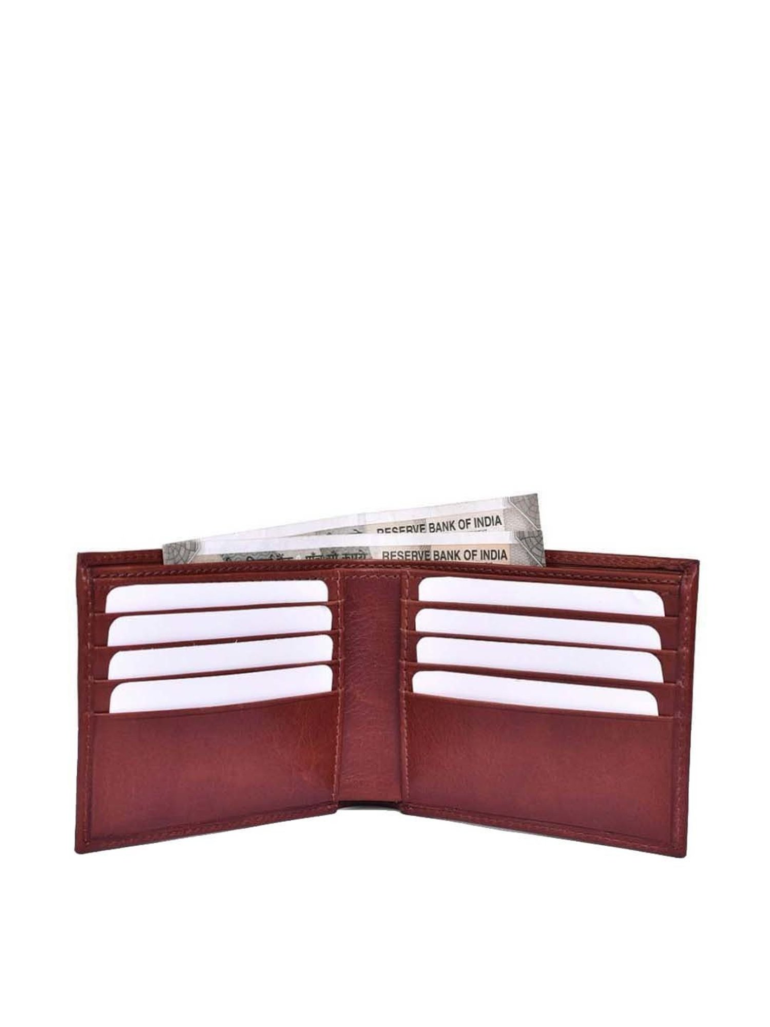 BELWABA Maroon Casual Leather Bi-Fold Wallet for Men