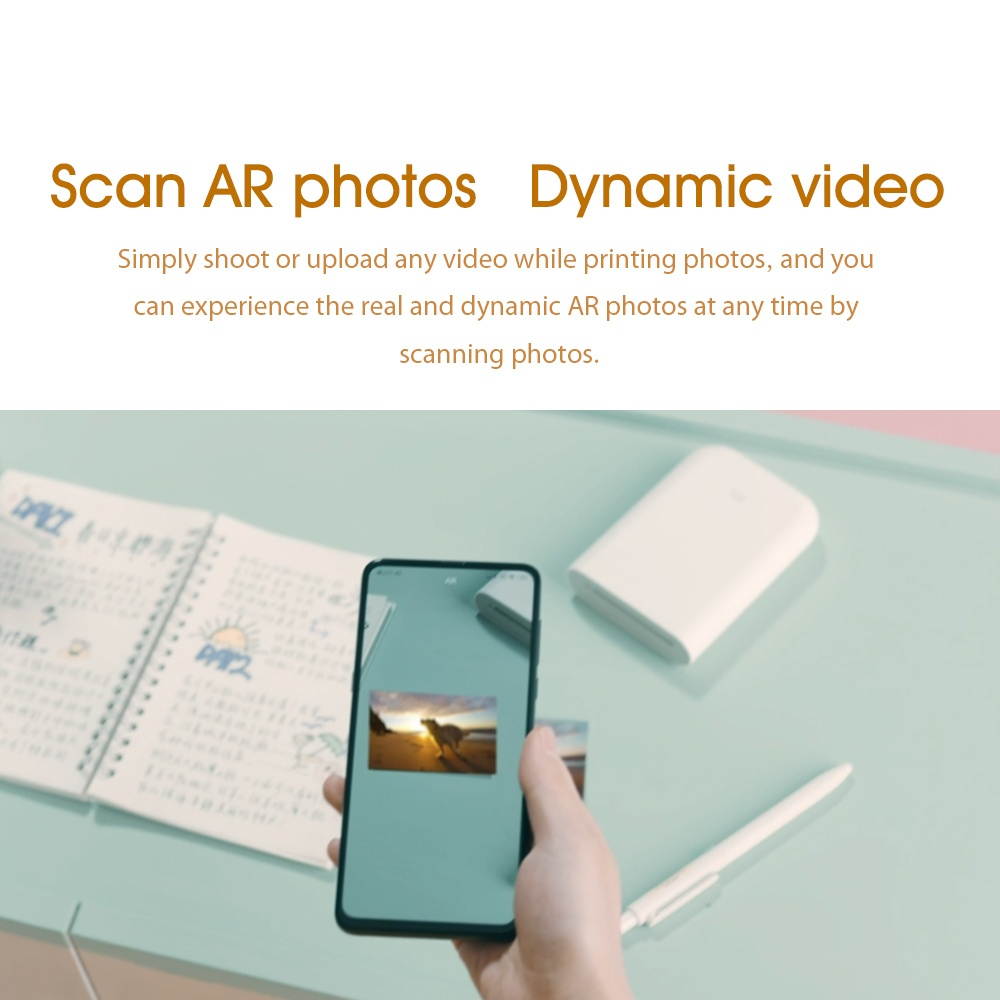 Xiaomi Zink Portable Photo Pocket Printer AR Printer 400dpi With DIY Share 500mAh Mini Picture Printer