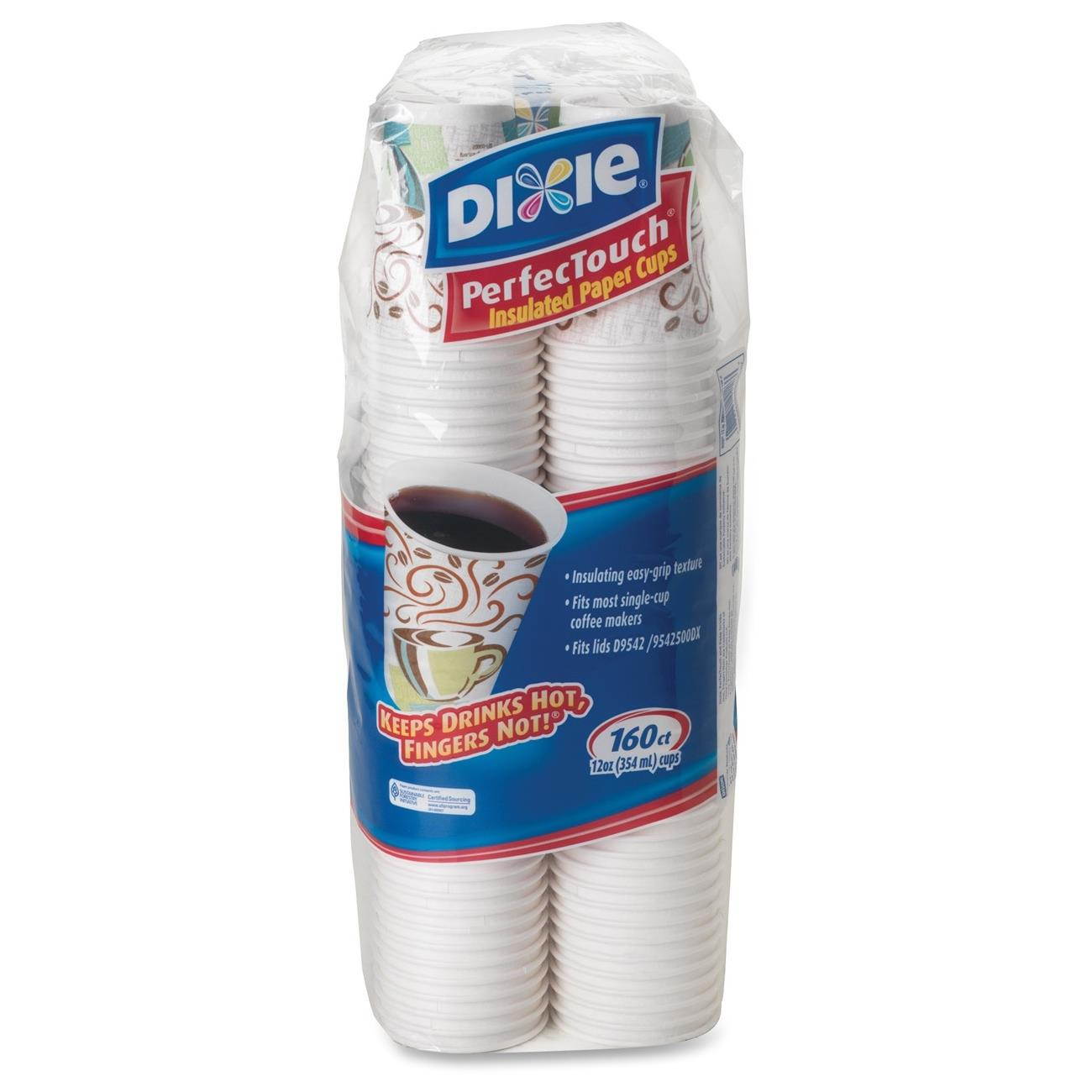Dixie 5342CDSBP PerfecTouch Insulated Hot Cups, 12 oz. - 160 / Pack - Assorted - Paper - Hot Drink