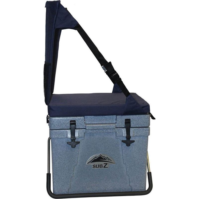Sub Z Travel 23 Quart Double Wall Insulated Cooler with Cushioned Seat, Blue