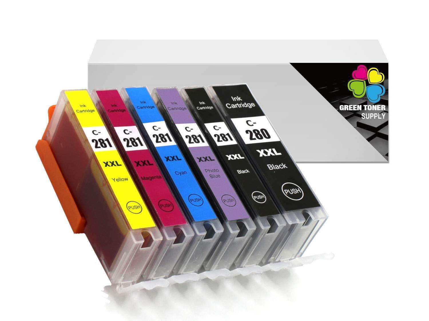GTS Compatible PGI-280XXL Inkjet Cartridge [1967C001/1983C001/1980C001/1982C001/1981C001/1984C001] High Yield for Printer Pixma Wireless TS8120 TS6120 TR7520 TR8520 TS9120 TS8120 TS6220 (BBCYMPB)