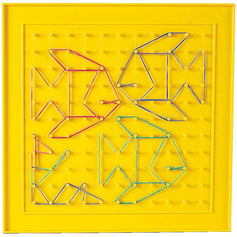 Edx Geoboards, 11 x 11 Pin, set of 6 Boards and 144 Rubber Bands