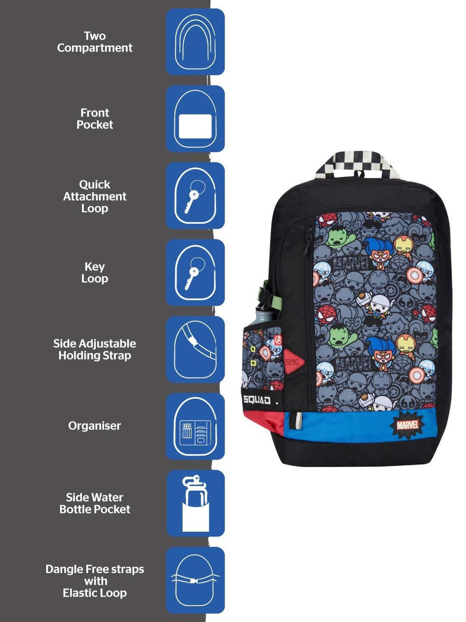 Wiki 30.5 Ltrs Black Medium Backpack