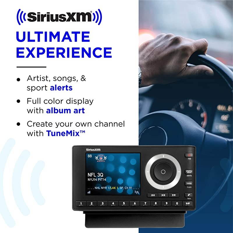 SXPL1V1 Onyx Plus Satellite Radio with Vehicle Kit with Free 3 Months Satellite and Streaming Service Onyx Plus with Vehicle Kit Bundle with Tram 7743 Satellite Radio MirrorMount Antenna