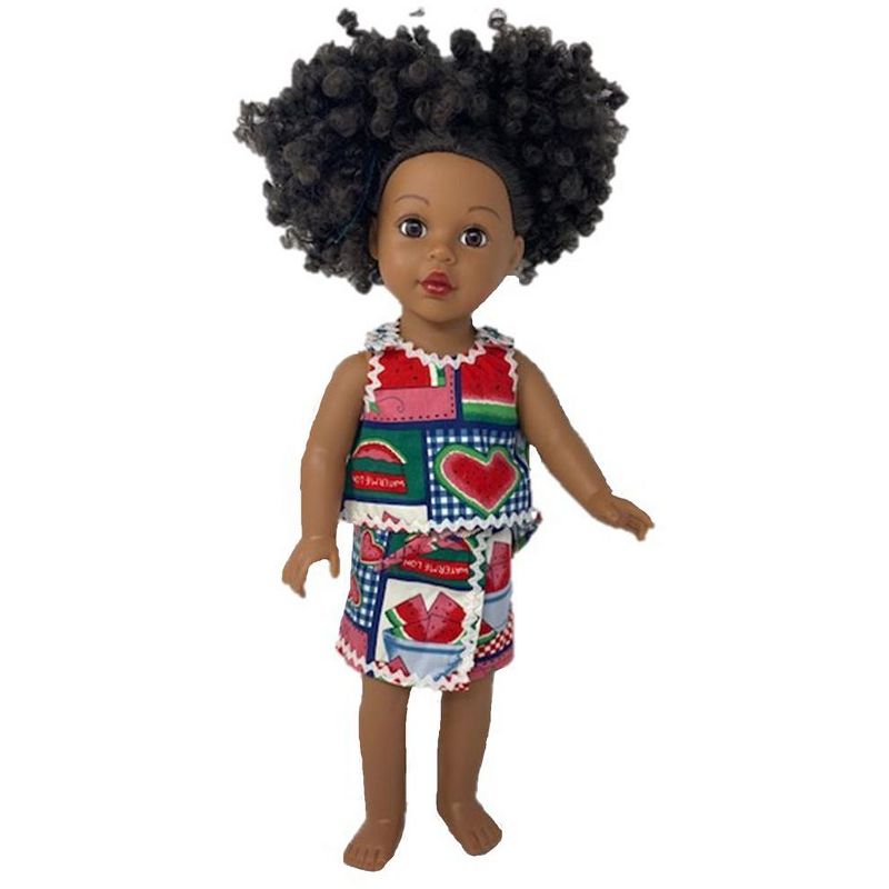 The Queen's Treasures Little House on the Prairie Green Calico Dress, Bonnet & Apron for 18" American Girl Dolls