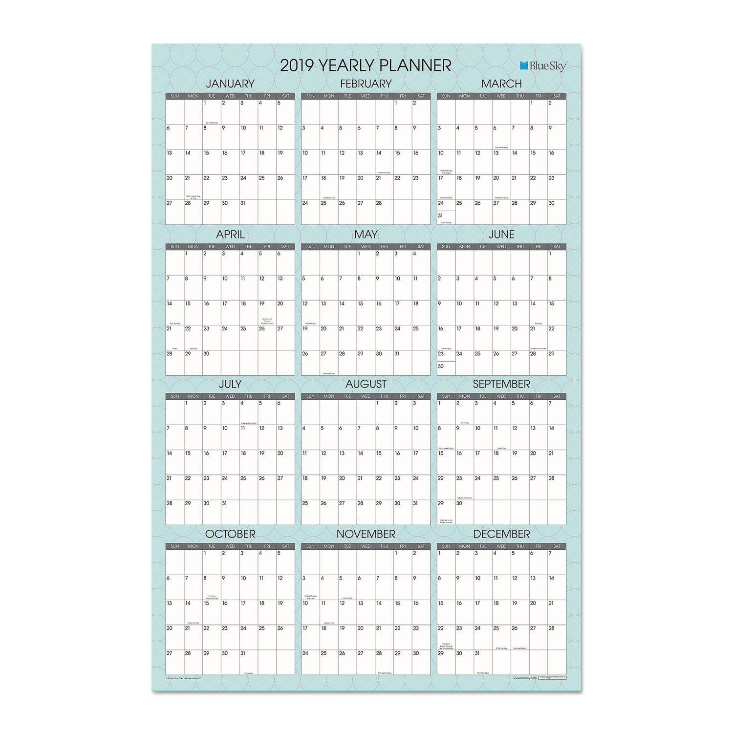 Blue Sky Picadilly Laminated Wall Calendar 36 x 24 2020 100031
