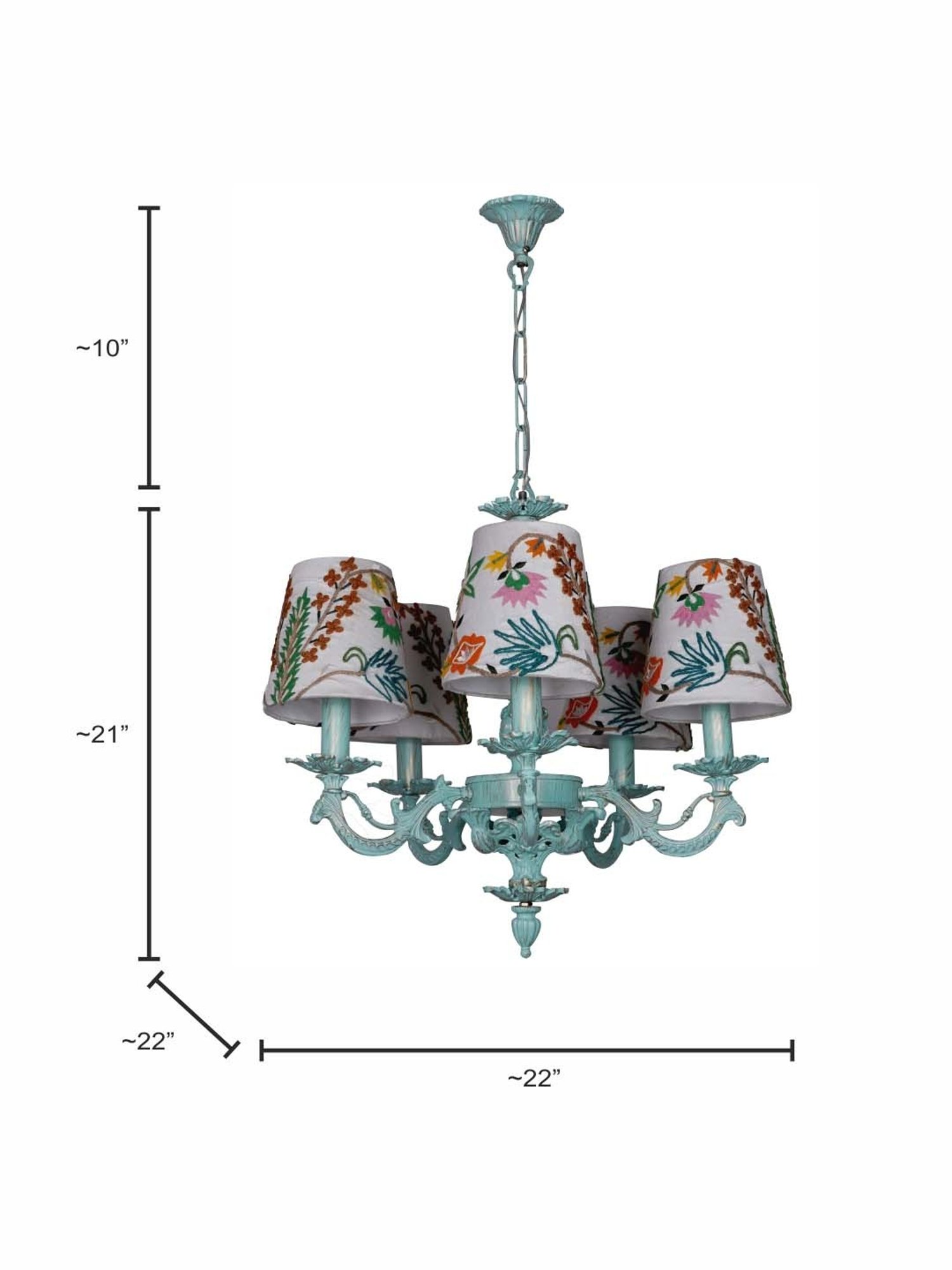 16" Glass/Metal Jasmine Tiffany Style Semi Flush Mount (Includes Energy Efficient Light Bulb) Cream - JONATHAN Y