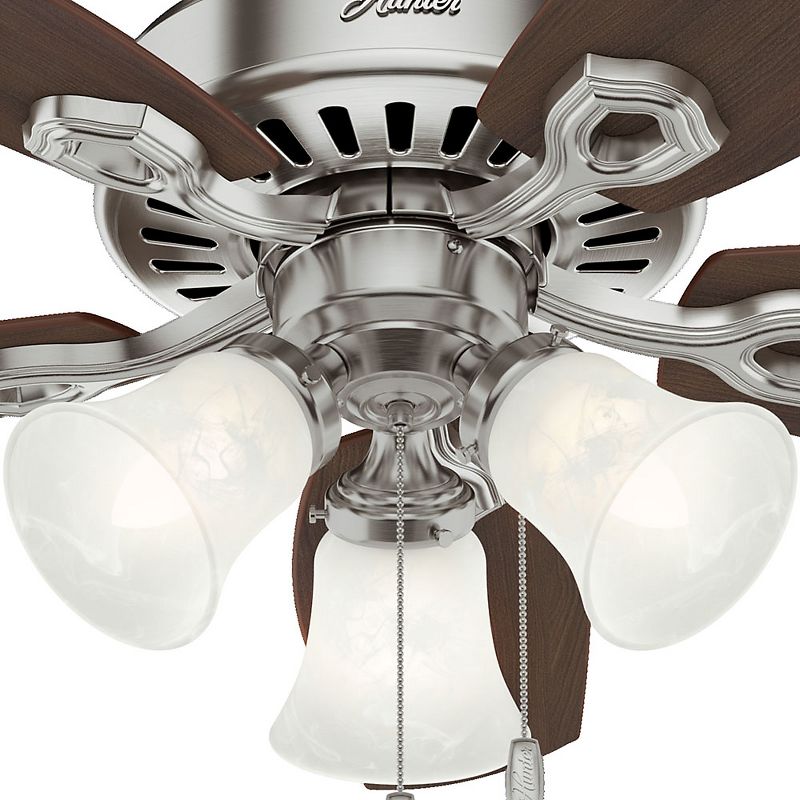 42" LED Builder Ceiling Fan (Includes Energy Efficient Light Bulb) Nickel - Hunter
