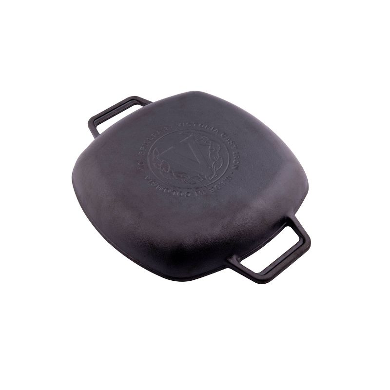 Victoria Seasoned 10" Grill Pan with Double Loop Handles