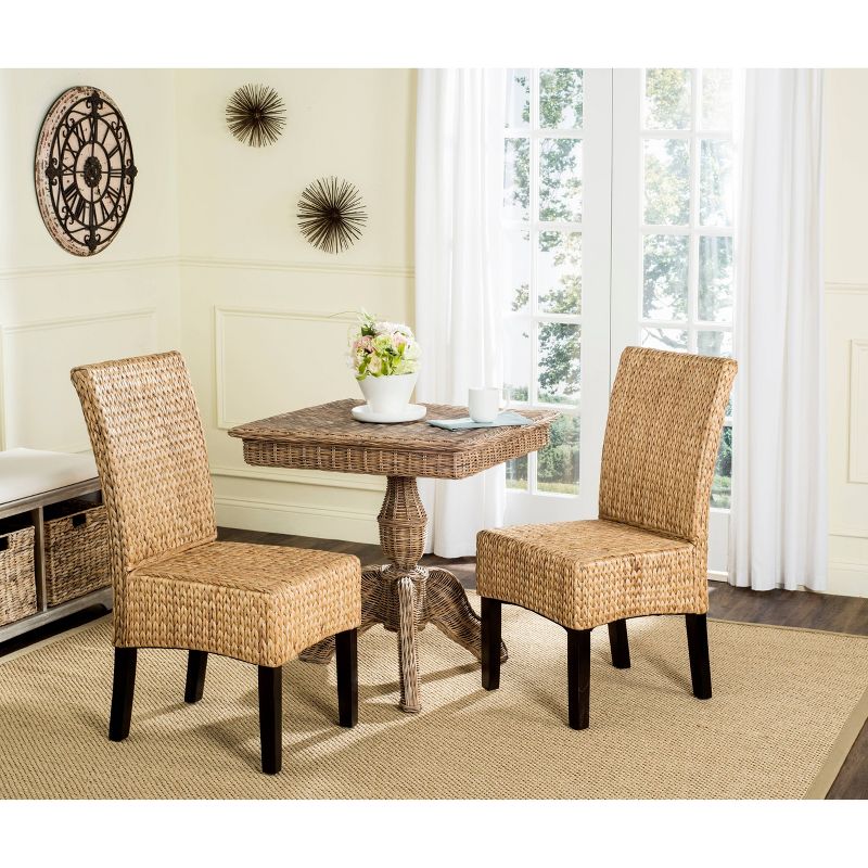 Set of 2 Luz Wicker Dining Chair Natural - Safavieh
