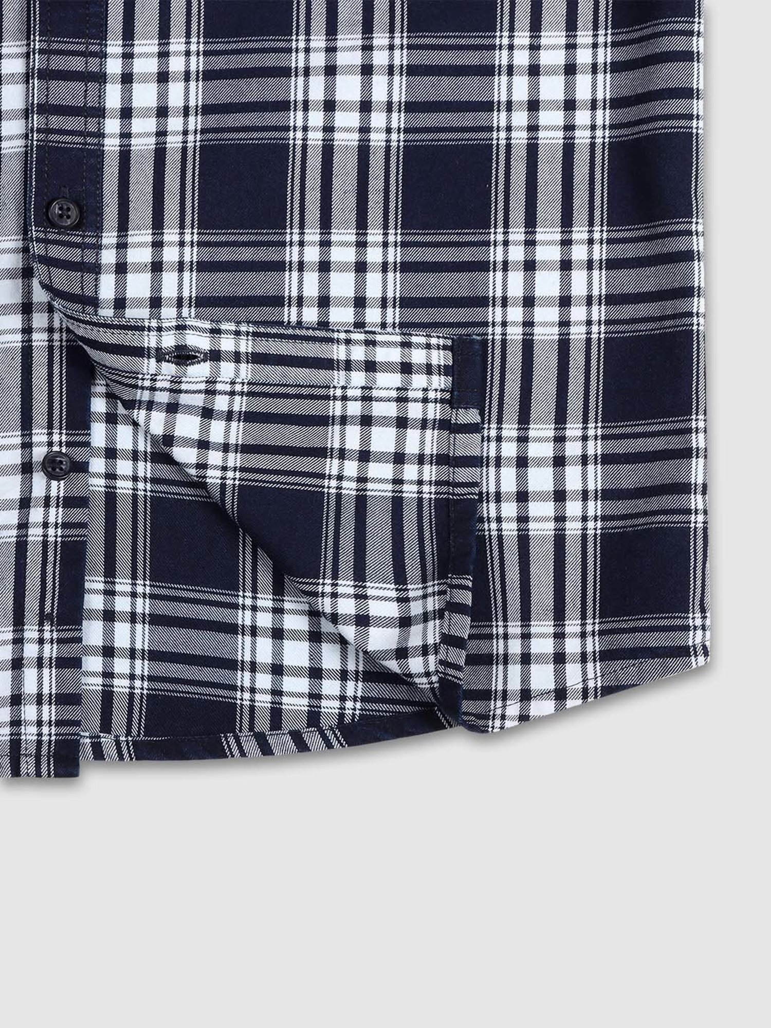 Cavio Kids Navy & White Cotton Chequered Shirt