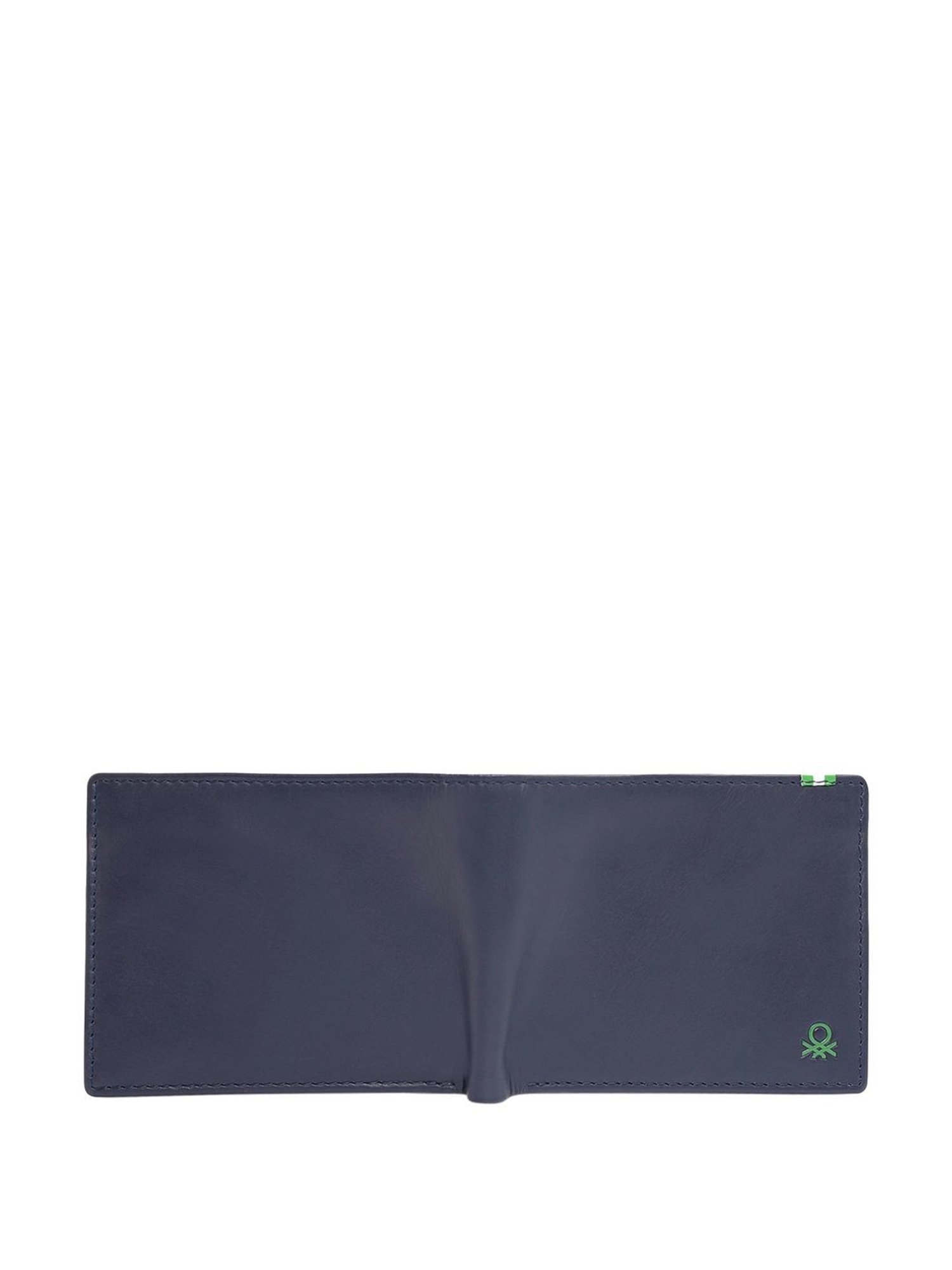 United Colors of Benetton Ceska Navy Leather Bi-Fold Wallet For Men