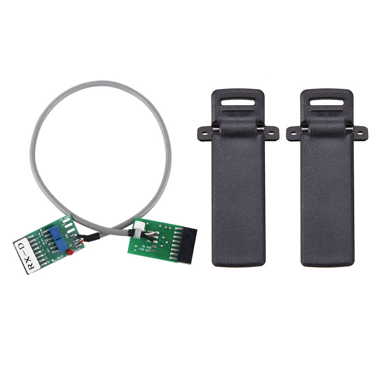 1x Radio Relay Station Repeater Connector Cable TX-RX Time Delay for Motorola B2C & 2Pcs Walkie Talkie Spare Part Back Belt Clip for Baofeng 2-Way Radio UV5R