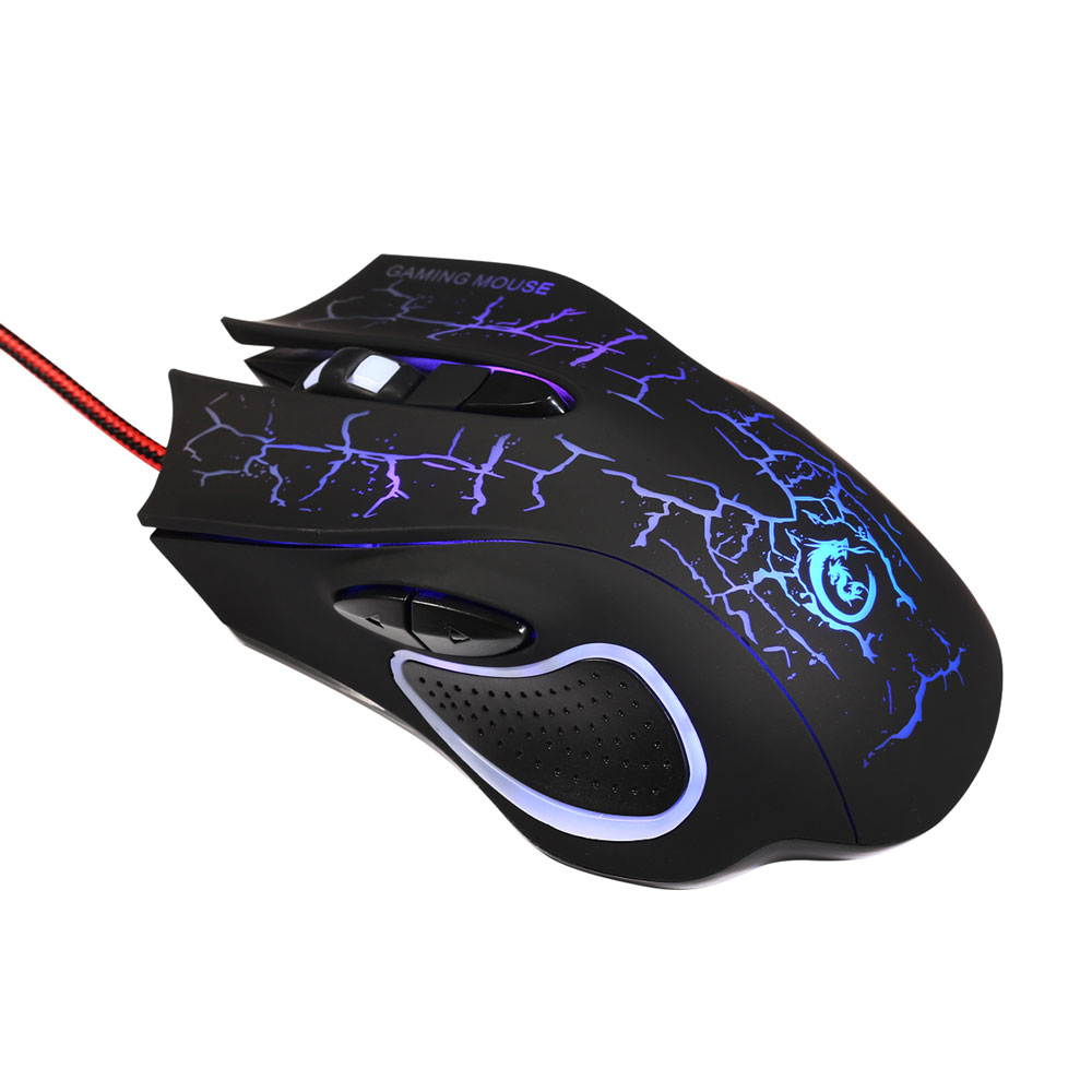 Wired Gaming Mouse,1 x Wheel USB 2.0/2.4GHz wire mice,3 DPI (2400/3200/5500), 6 Buttons for Windows 7/8/10/Vista/ ME/ Mac OS  (Black)