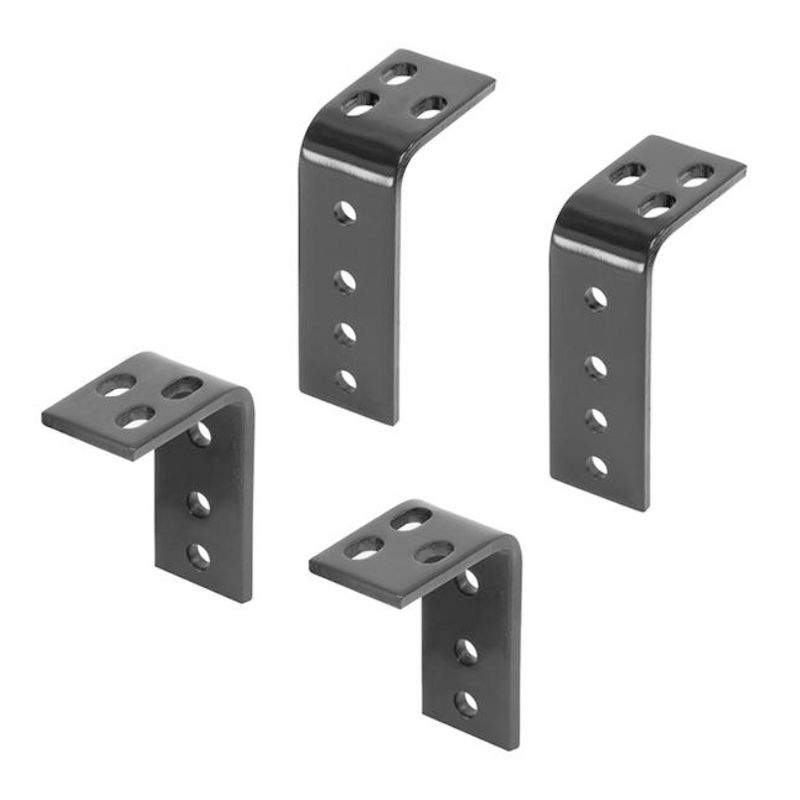 Reese 58314 Universal Trailer Hitch Rail Steel Mounting Bracket Kit for Car Truck SUV 10 Bolt Rail Systems, Black (4 Pack)