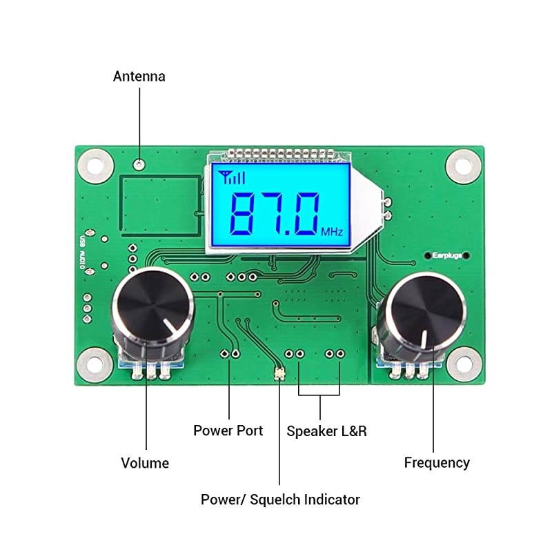 Icstation Digital FM Radio Wireless Receiver Module LCD Dplay DSP PLL 760MHz1080MHz