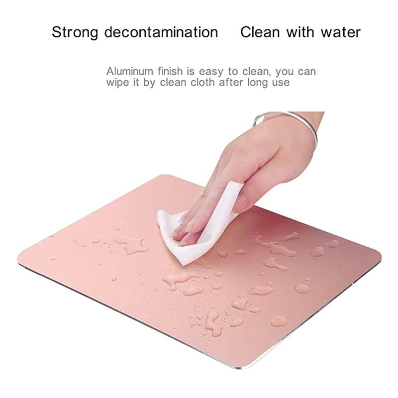 Mouse Pad  918 611 Gaming Aluminum Mouse Pad W NonSlip Rubber Base Micro Sand Blasting Aluminium Surface for Fast and Accurate Control Small Rose Gold