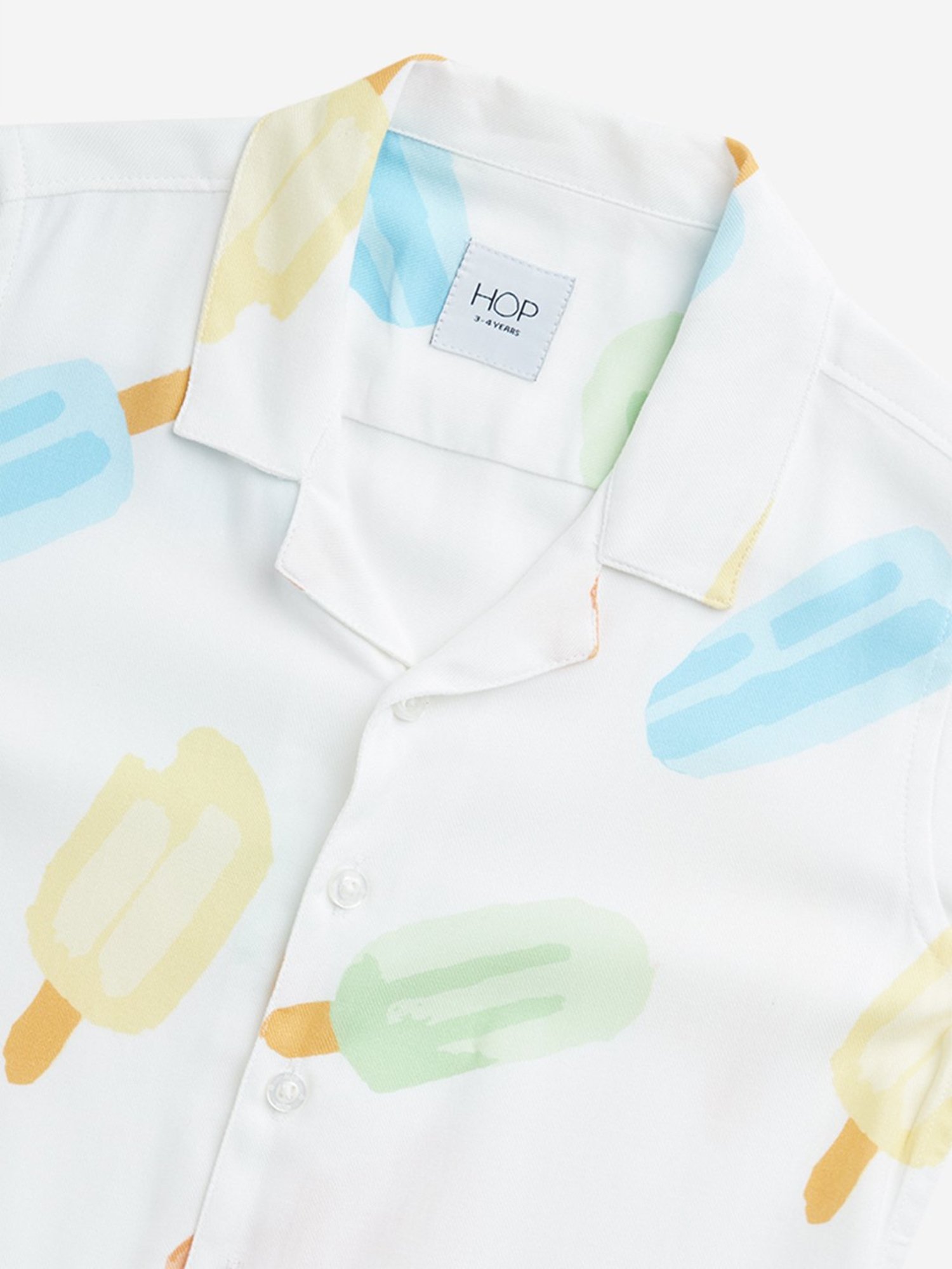 HOP Kids by Westside Off-White Ice-Cream Printed Resort-Fit Shirt