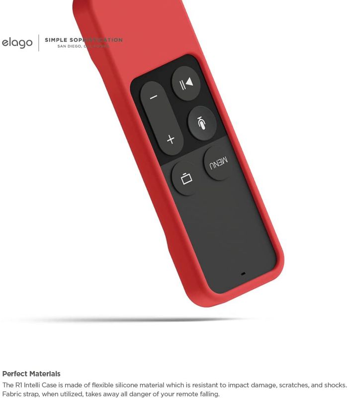elago R1 Silicone Case Compatible with Apple TV 4K 4th and 5th Generation Siri Remote Control - Red