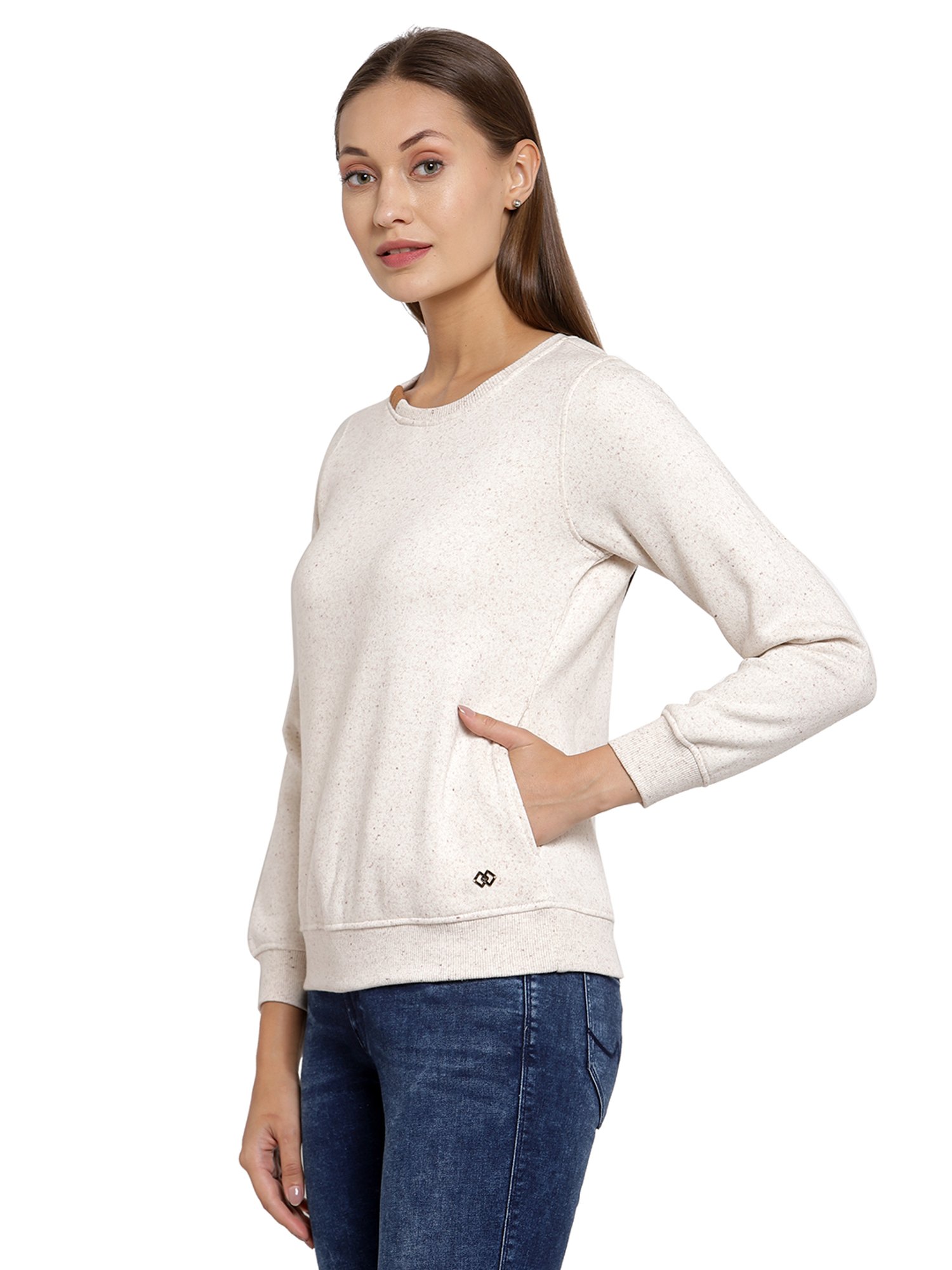 Juelle Off White Round Neck Sweatshirt
