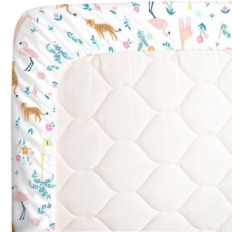 Carter's Pink Tropical Super Soft Fitted Crib Sheet
