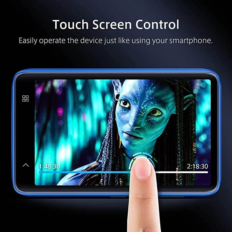 MP3 Player with Bluetooth 40 Full Touchscreen Mp4 Mp3 Player with Speaker 8GB Portable HiFi Sound Mp3 Music Player with FM Radio Voice Recorder EBook Supports up to 128GB TF Card Blue