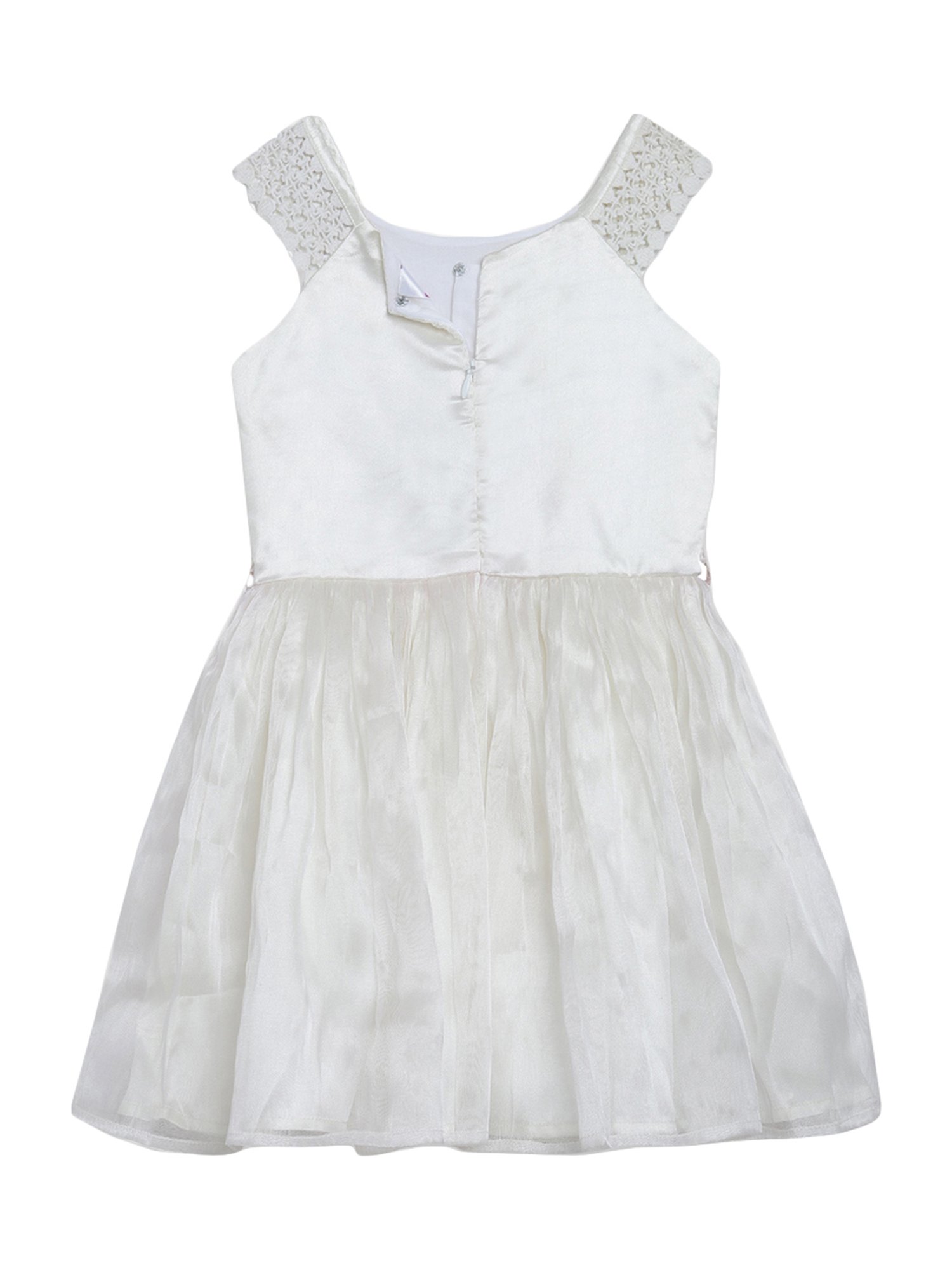 Butterfly Blush Kids Ivory White Cotton Applique Dress & Shrugs