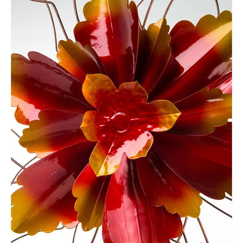 Wind & Weather Metal Autumn Leaves Wind Spinner With Abstract Flower Form