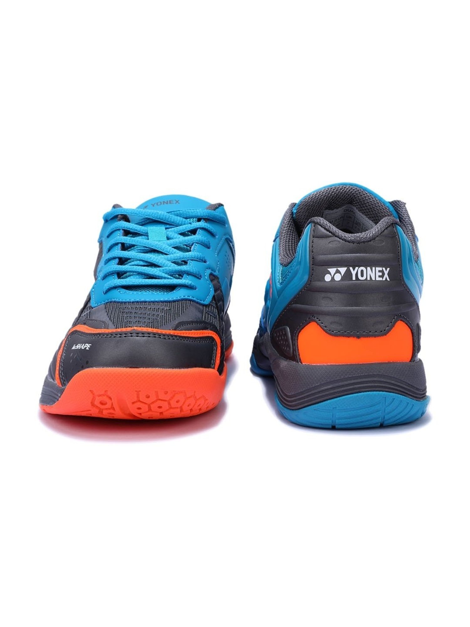 Yonex Badminton Shoe DUAL BLACK AQUA BLUE WARM RED NON MARKING TRU CUSHION