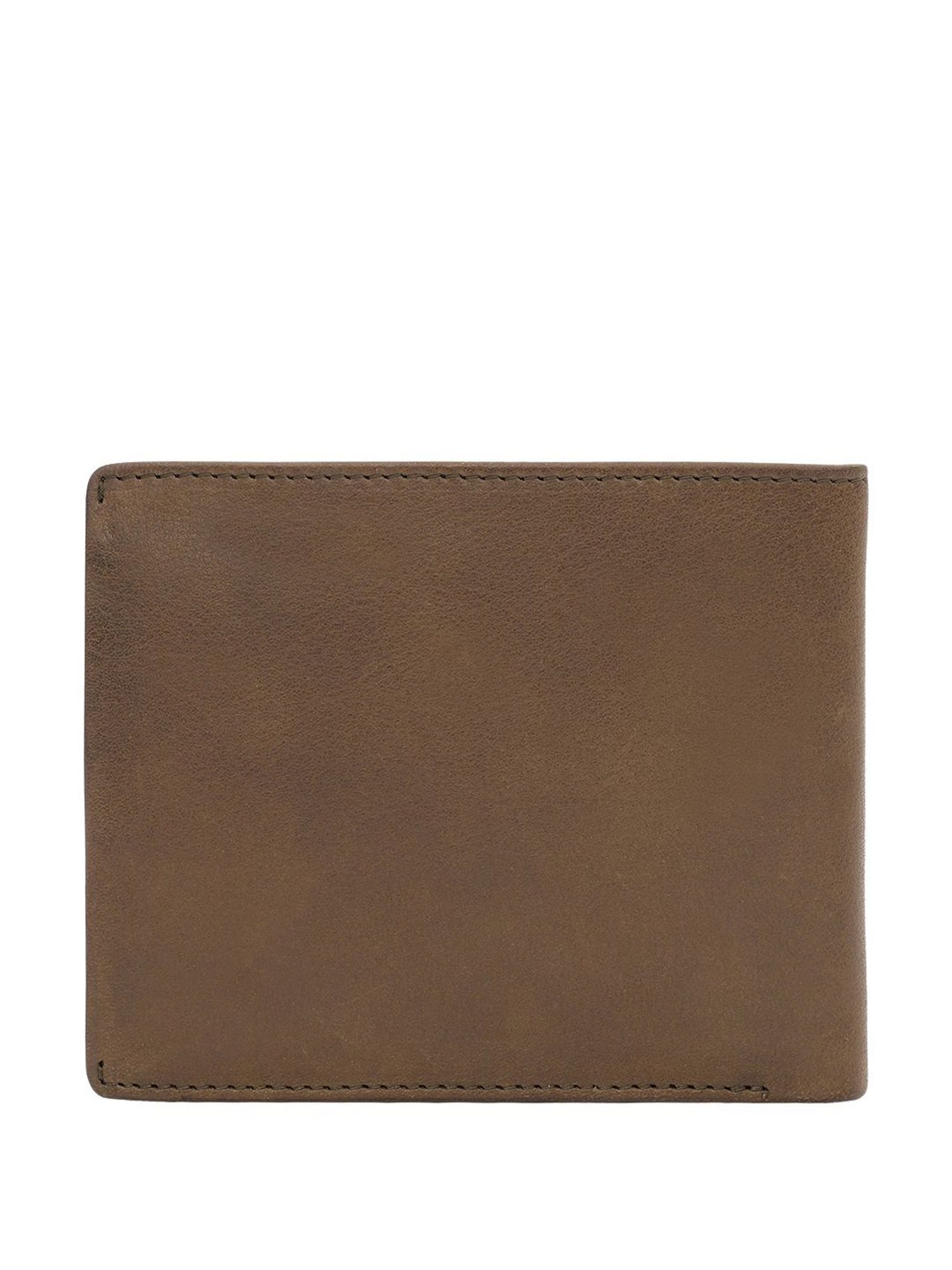 TOMMY HILFIGER Thasos Olive Brown Casual Leather Bi-Fold Wallet  for Men